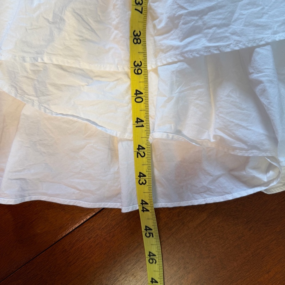 Anthropologie One Shoulder Ruffle Tiered Midi Dress White Size 8 Boho Shower - Picture 14 of 16